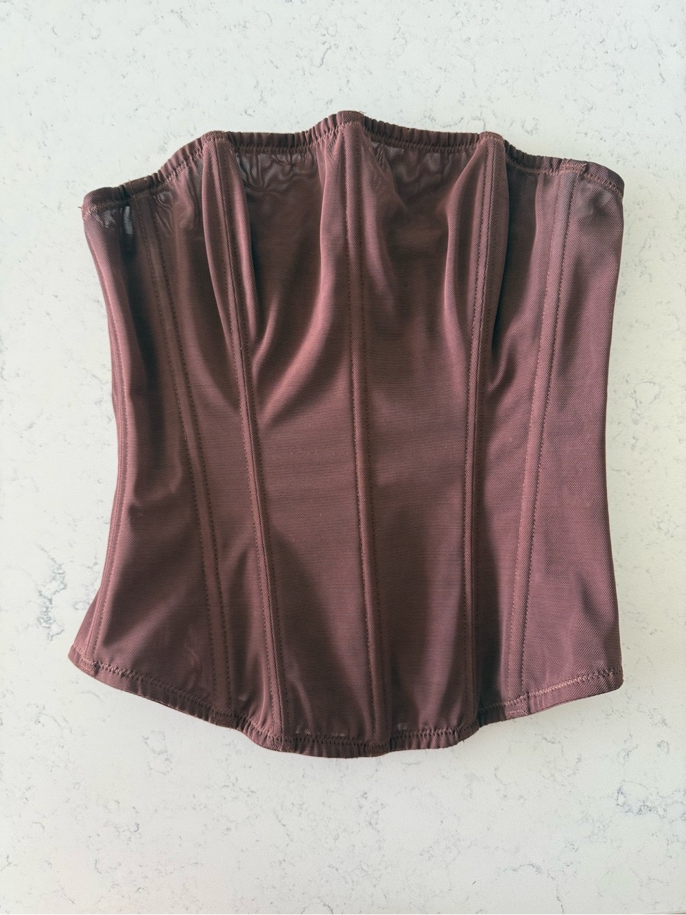 Women’s Strapless Satin Corset Bustier - Brown